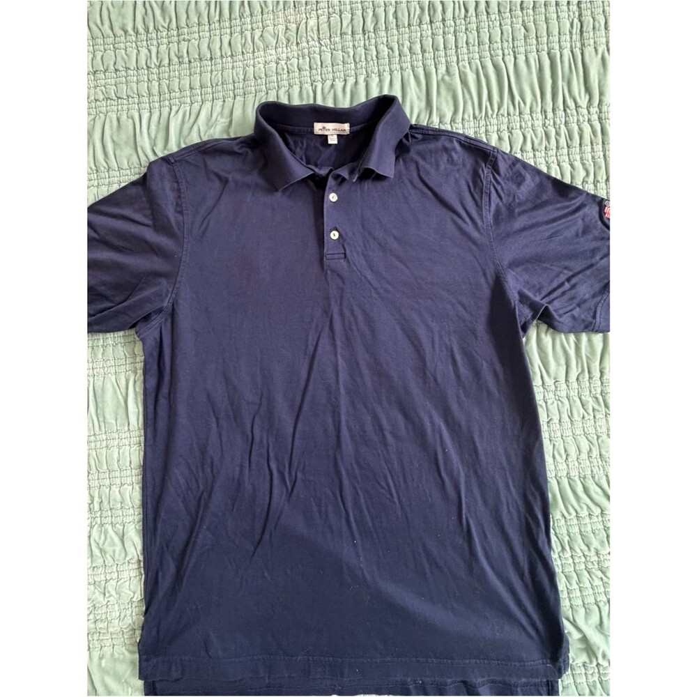 Peter Millar Navy Short-Sleeve Polo Shirt-Large